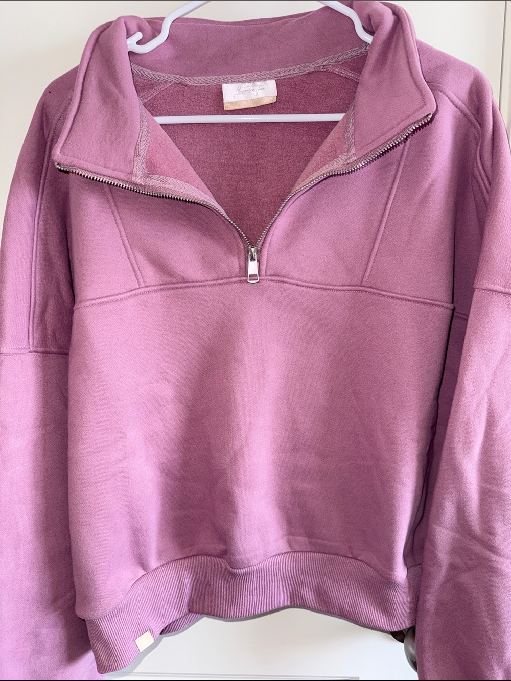 Dusty Mauve Half-Zip Pullover Hoodie